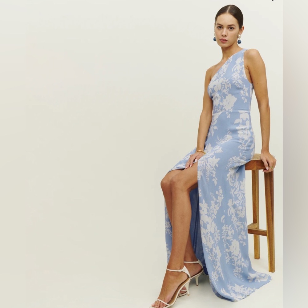 Reformation Sky Blue Floral Maxi Dress